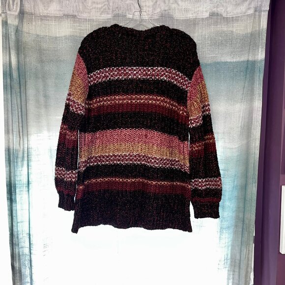 Lane Bryant v-neck stripe chunky knit sweater 10/12 - Picture 4 of 5